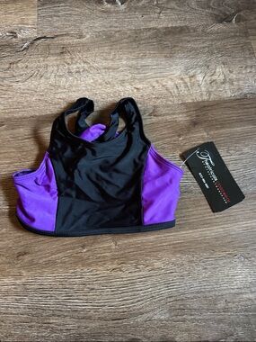 Dance Sports Bra — Black and Purple